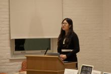 Student giving a presentation about Chinese Legacy at Lehigh